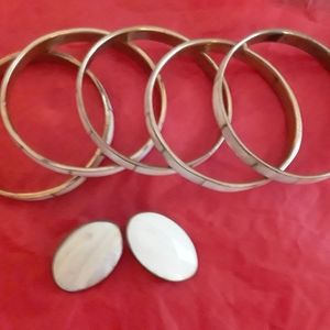 Mother of pearl bangles n earring set